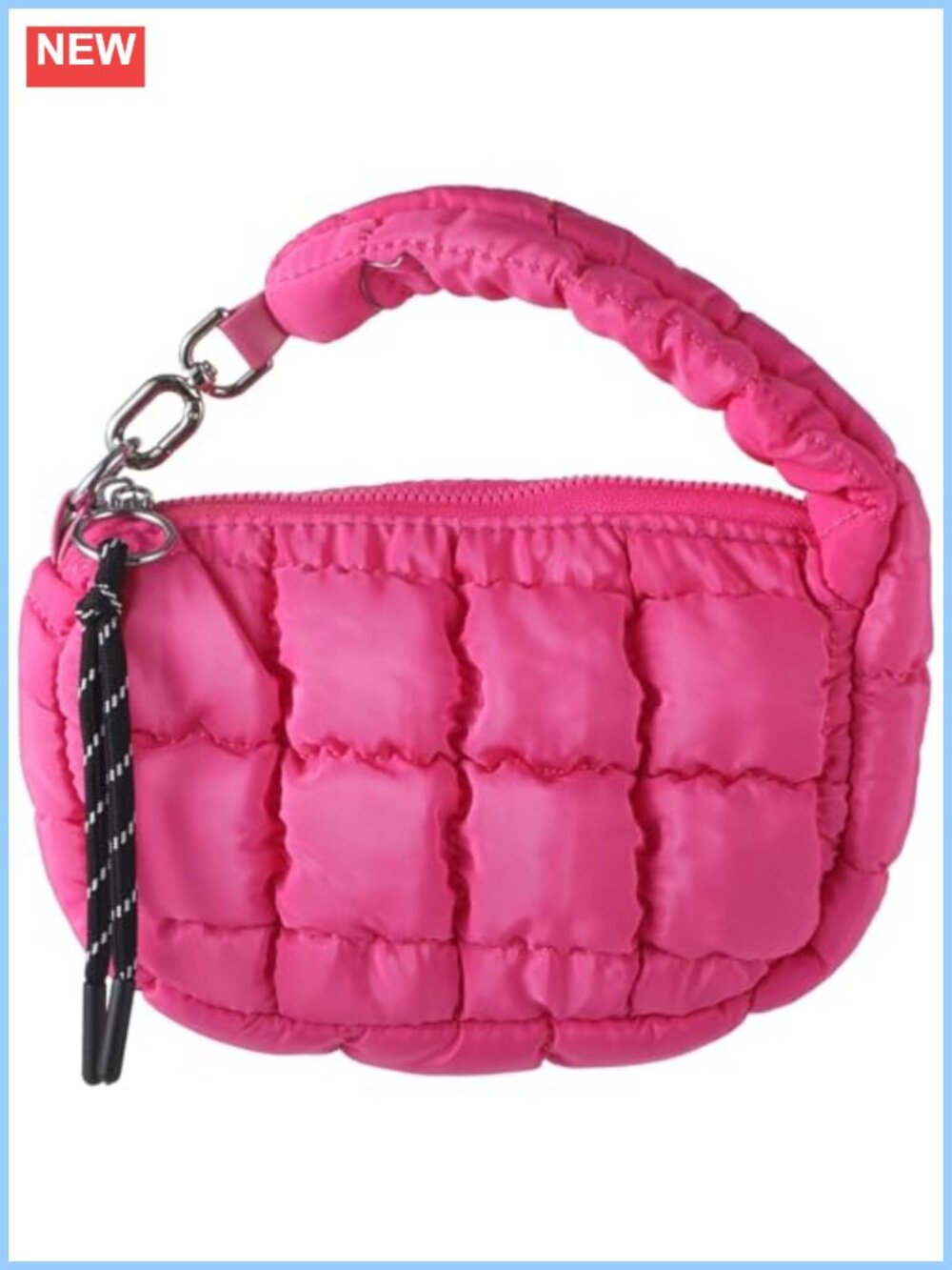 Nylon Quilted Wristlet Mini Purse with Quilted Design
